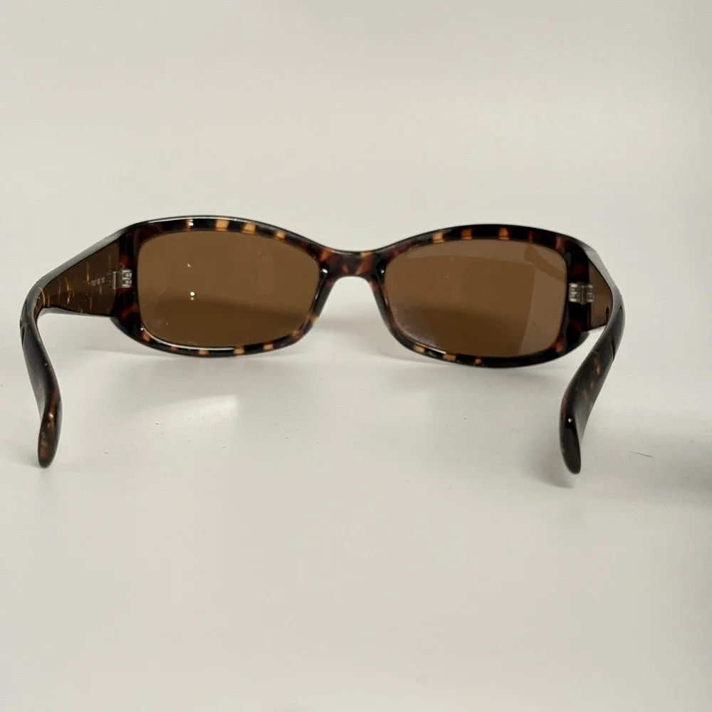 Calvin Klein Womens Tortoise Shell Rectangle Sunglasses‎ Brown Lens Italy 702S